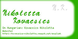 nikoletta kovacsics business card